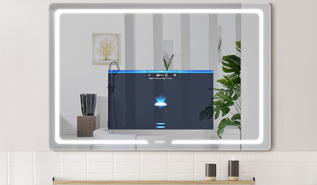 led light in mirror