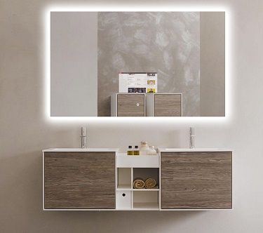 Software de espelho inteligente Fitbathmirror ----- espelho inteligente sensível ao toque redondo com iluminação traseira para banheiro